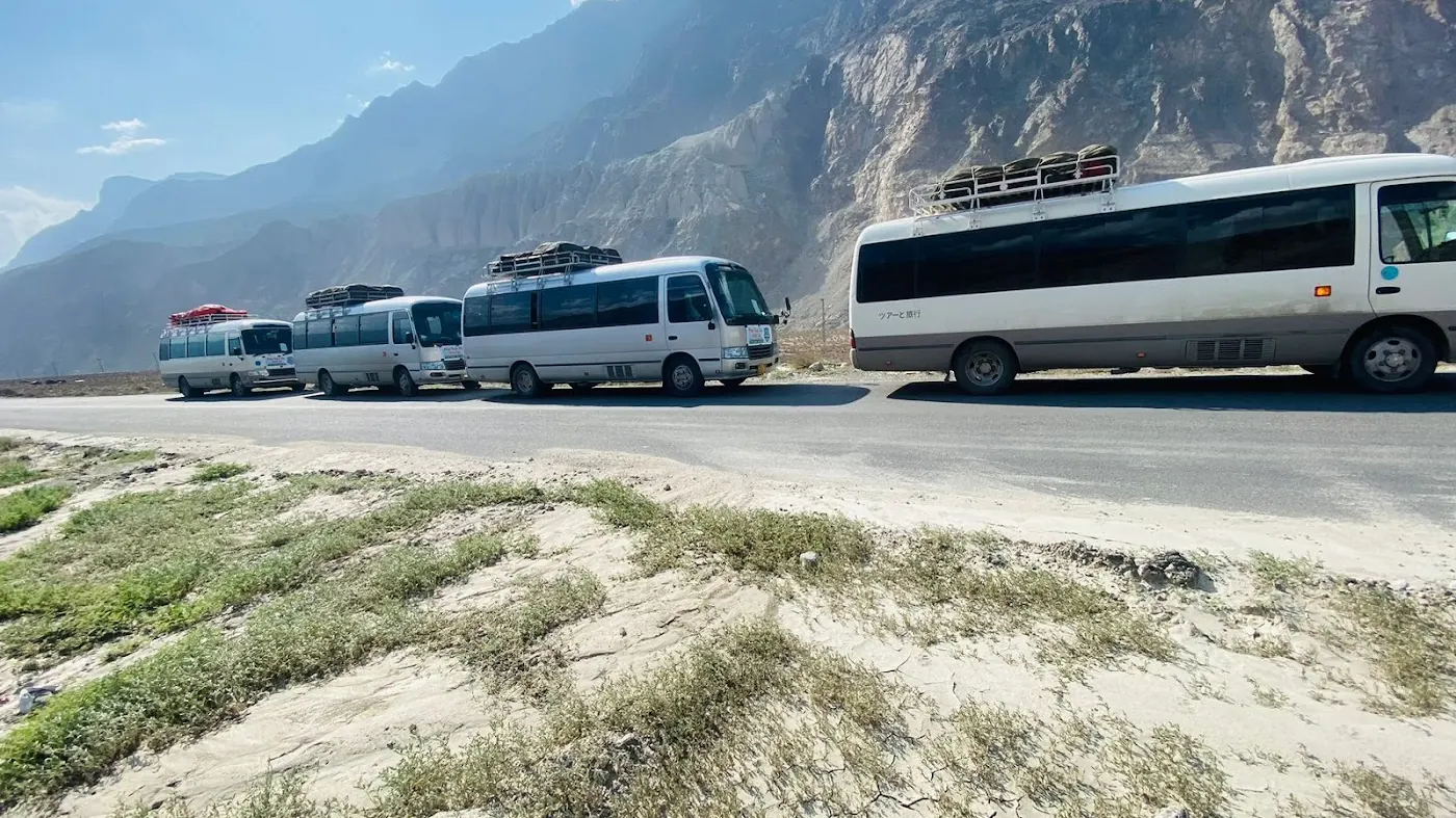 Three Mughal Travels Coasters on a valley road